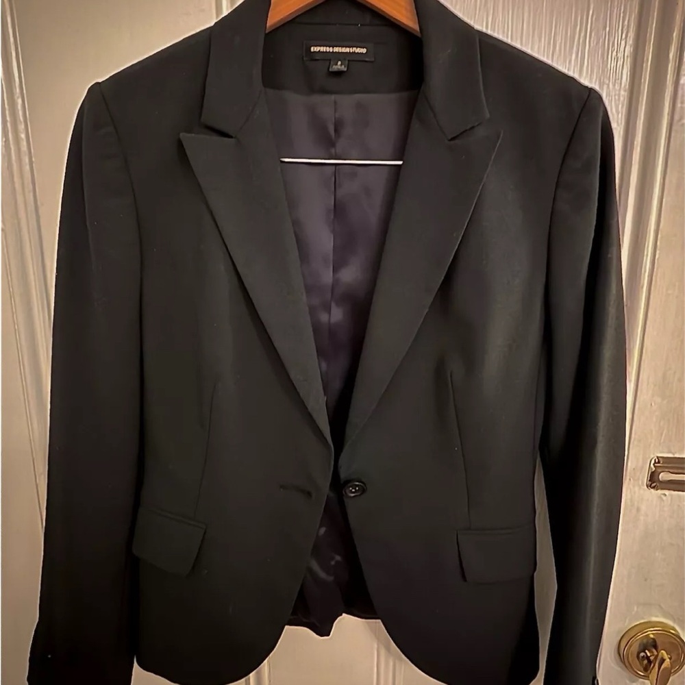 Express Black Sport Coat Modern Tailored Blazer